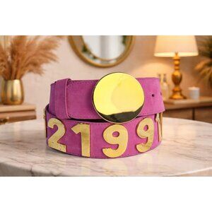 Rare Escada 90’s Pink Belt Gold Giant Numbers Size M US 29-30